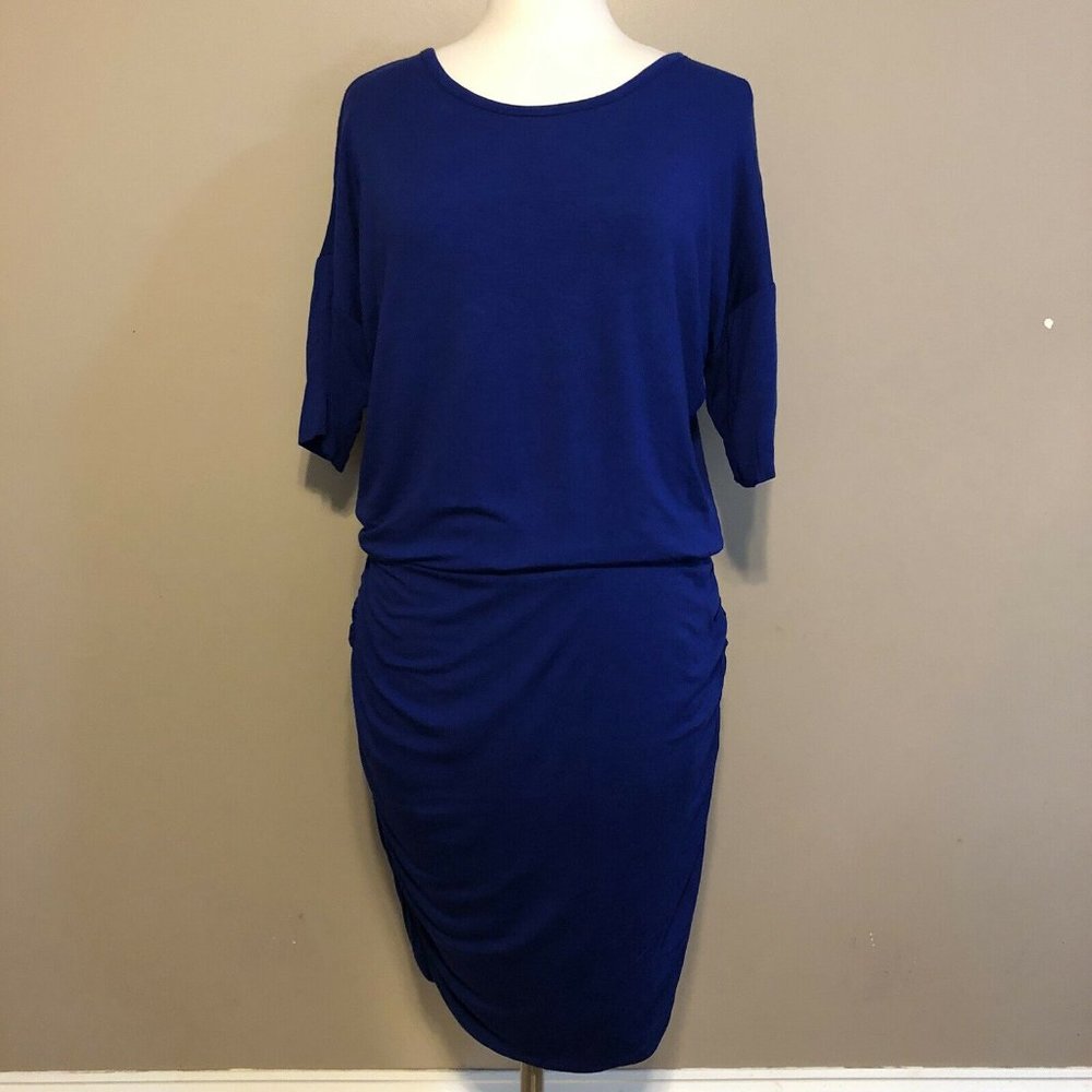 Athleta Blue Ruched Dress